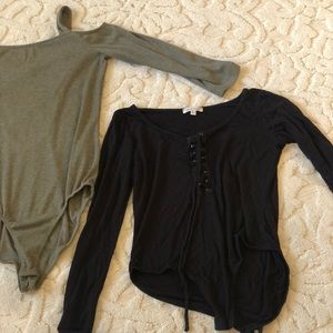 Green Ribbed Forever21 Bodysuit